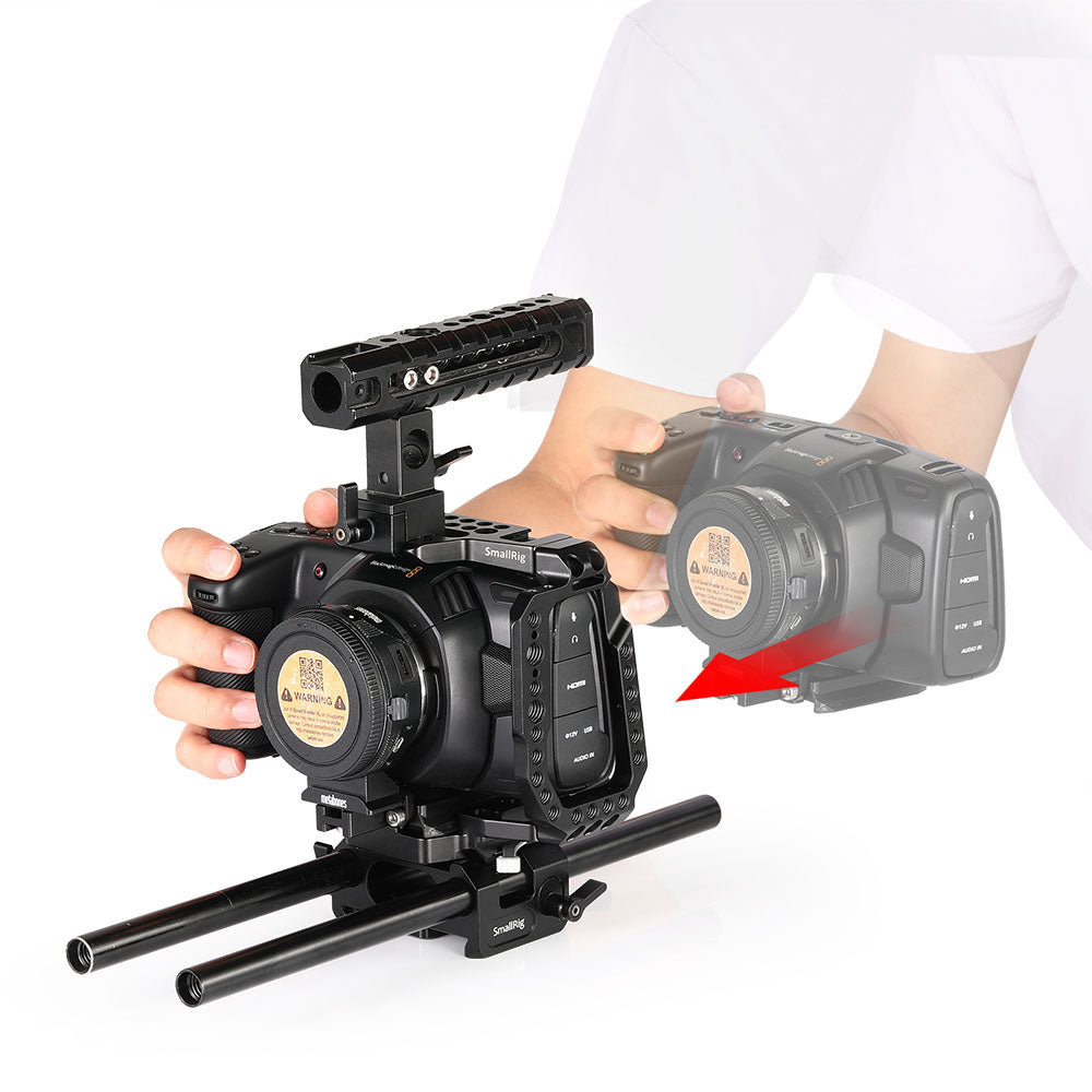 SmallRig QR Half Cage for Blackmagic Design Pocket Cinema Camera 4K &amp; 6K CVB2255