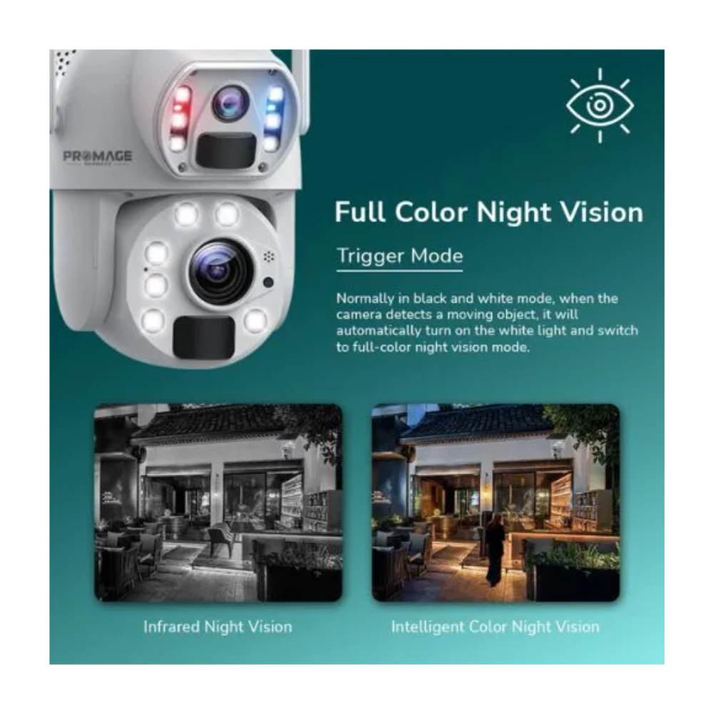 PROMAGE Connect Dual Lens Solar Powered PTZ Camera