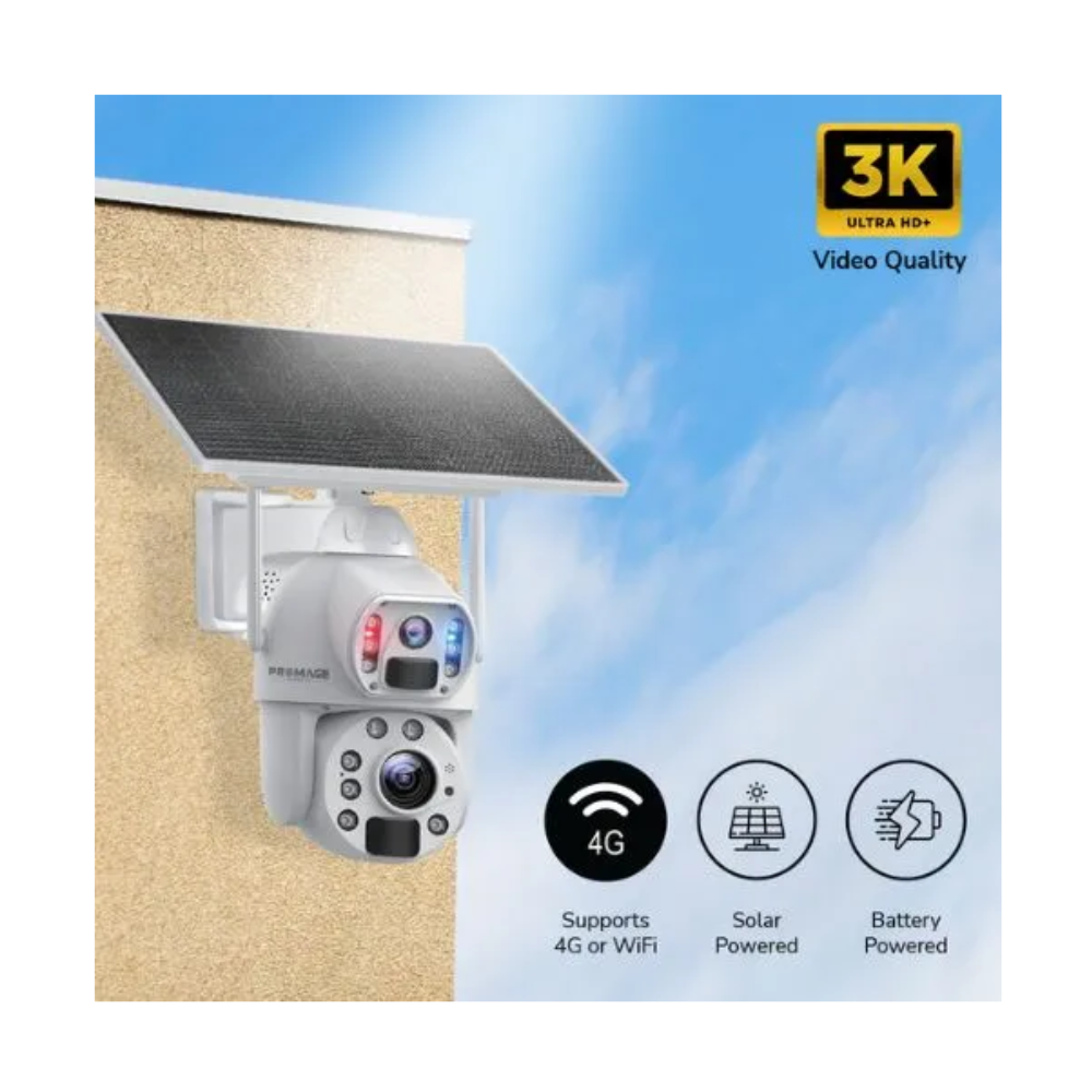 PROMAGE Connect Dual Lens Solar Powered PTZ Camera