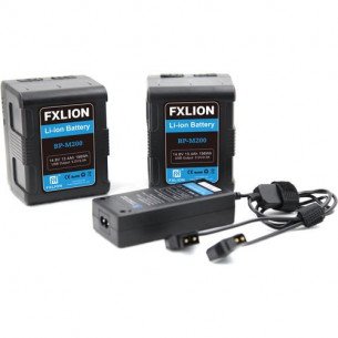 Fxlion BP-M200-KA Square Battery - 14.8V / 198Wh V-Mount Battery Kit (2pcs BP-M200 + 1pcs PL-3680Q-D2)