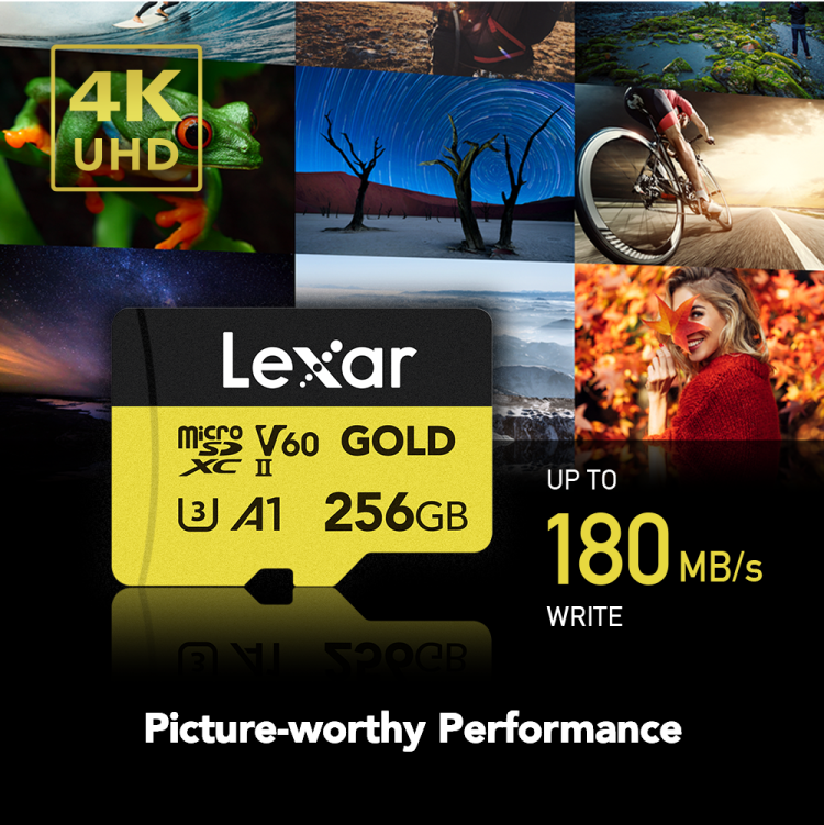 Lexar 256GB GOLD microSDXC™ UHS-II cards