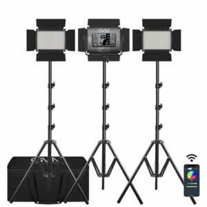 GVM 680RS 50W RGB LED Studio Video-Light-Kit - 3 light kit