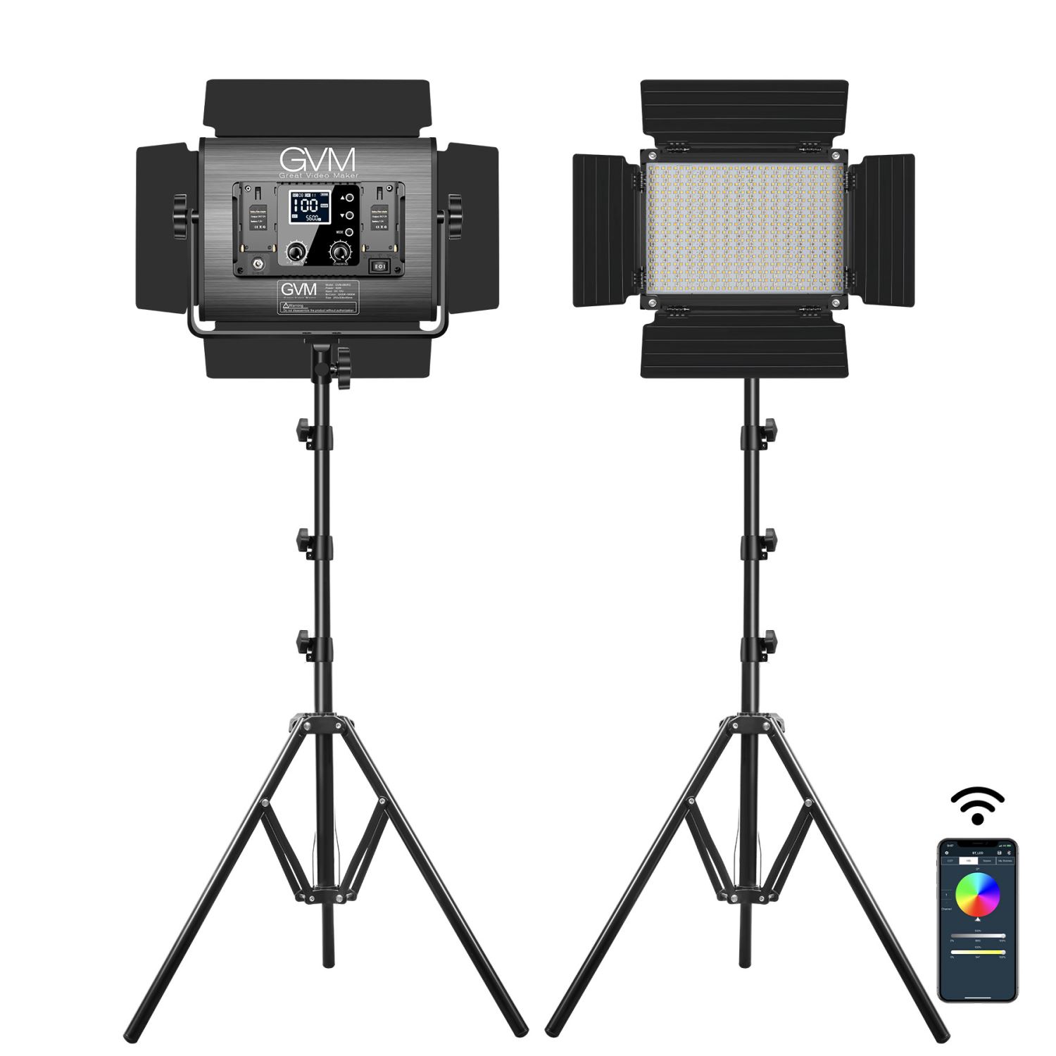 GVM 880RS RGB LED Studio 2-Video-Light-Kit
