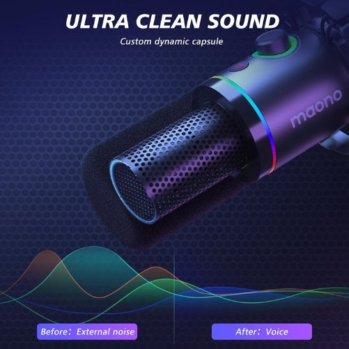 MAONO PD200XS WH XLR/USB Podcast Dynamic Microphone Kit – Black