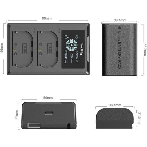 SmallRig LP-E6NH Kit with 2 Batteries and 2-Bay USB Charger (3821)
