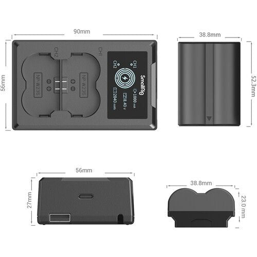 SmallRig NP-W235 Kit with 2 Batteries and 2-Bay USB Charger (3822)
