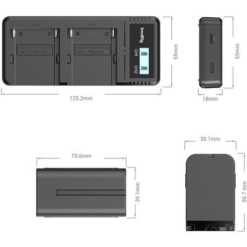 SmallRig NP-F970 Dual-Battery and Charger Kit (3823)