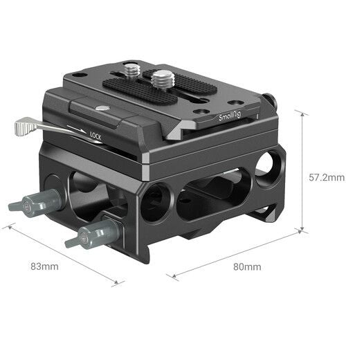 SmallRig Lightweight Magnesium Alloy Baseplate with Dual 15mm LWS Rod Clamp (3067)