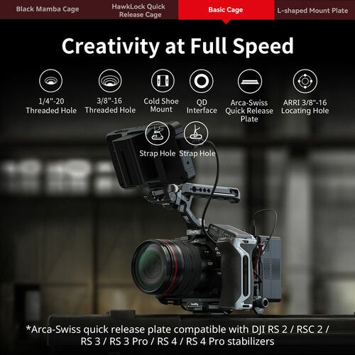 SmallRig "Black Mamba" Camera Cage for Canon EOS R5 Mark II (4975)