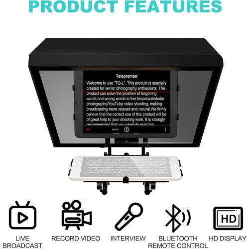 GVM TQ-L Teleprompter for Tablets and Smartphones with Bluetooth Remote and App
