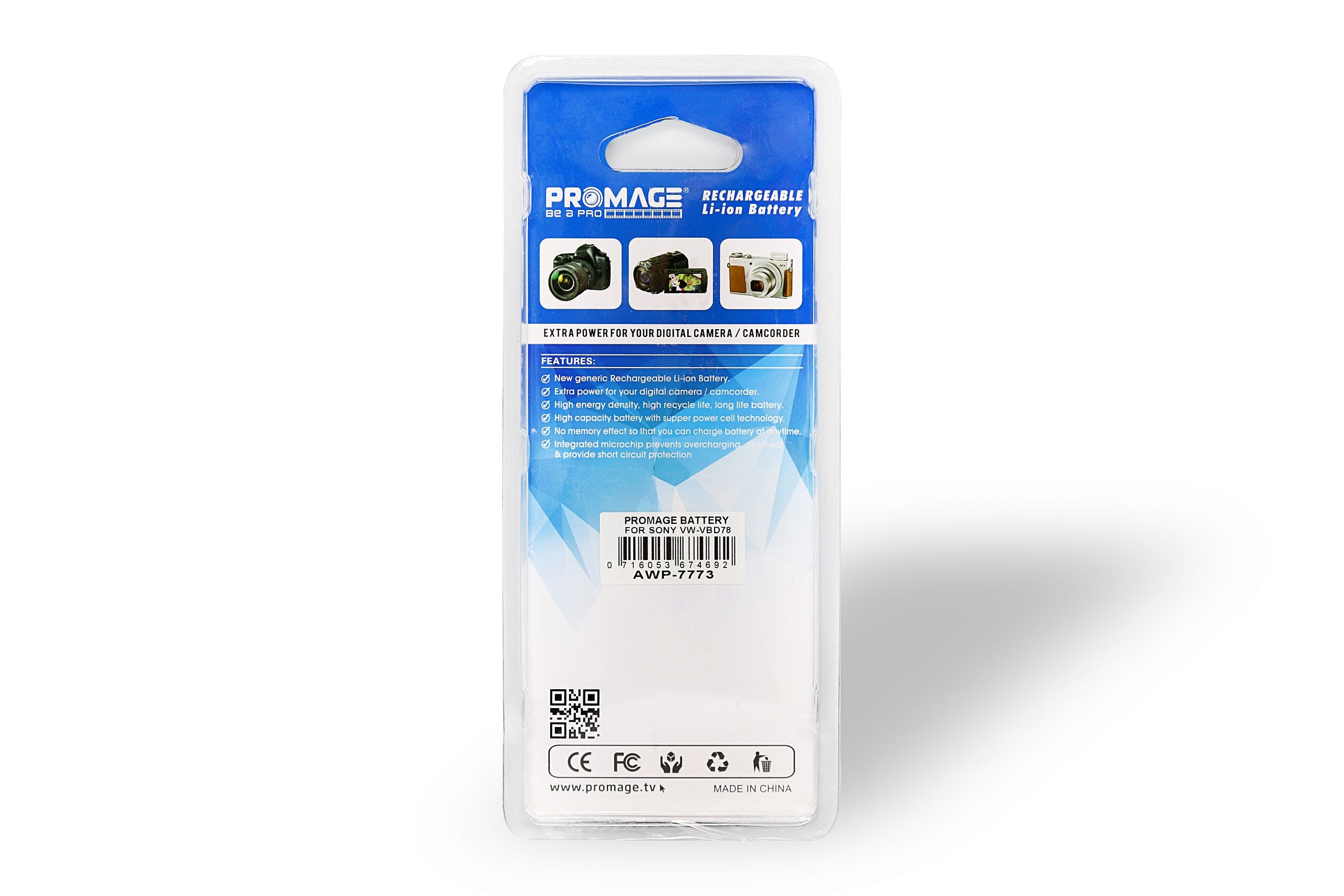 PROMAGE BATTERY FOR PANASONIC VBD78 7.4V 7800MAH