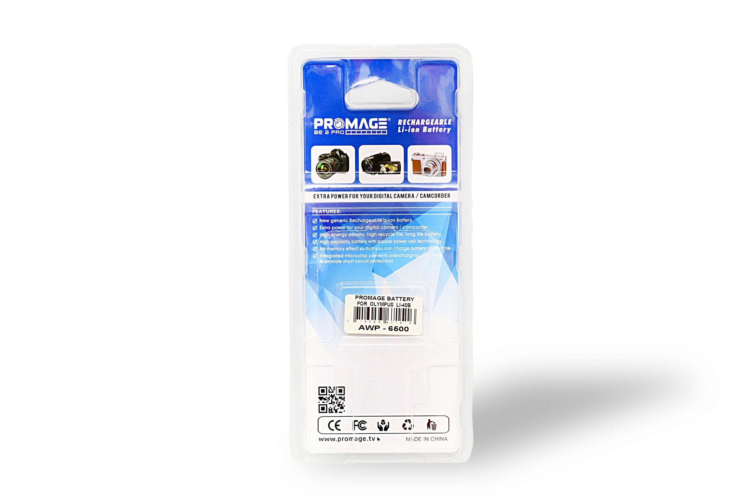 PROMAGE BATTERY FOR OLY - LI40B/42B (740mAh)