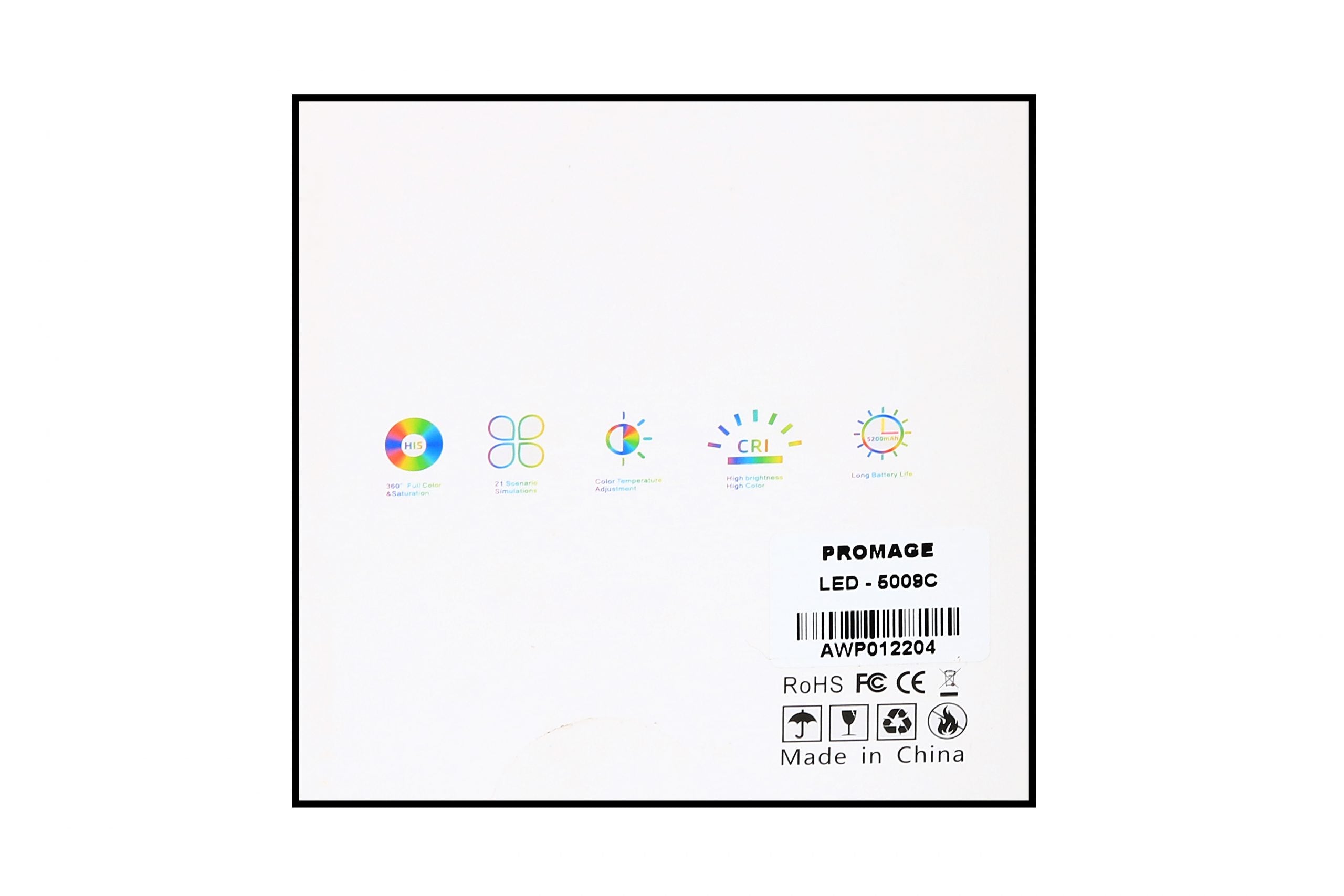 PROMAGE RGB LED VIDEO LIGHT 5009C