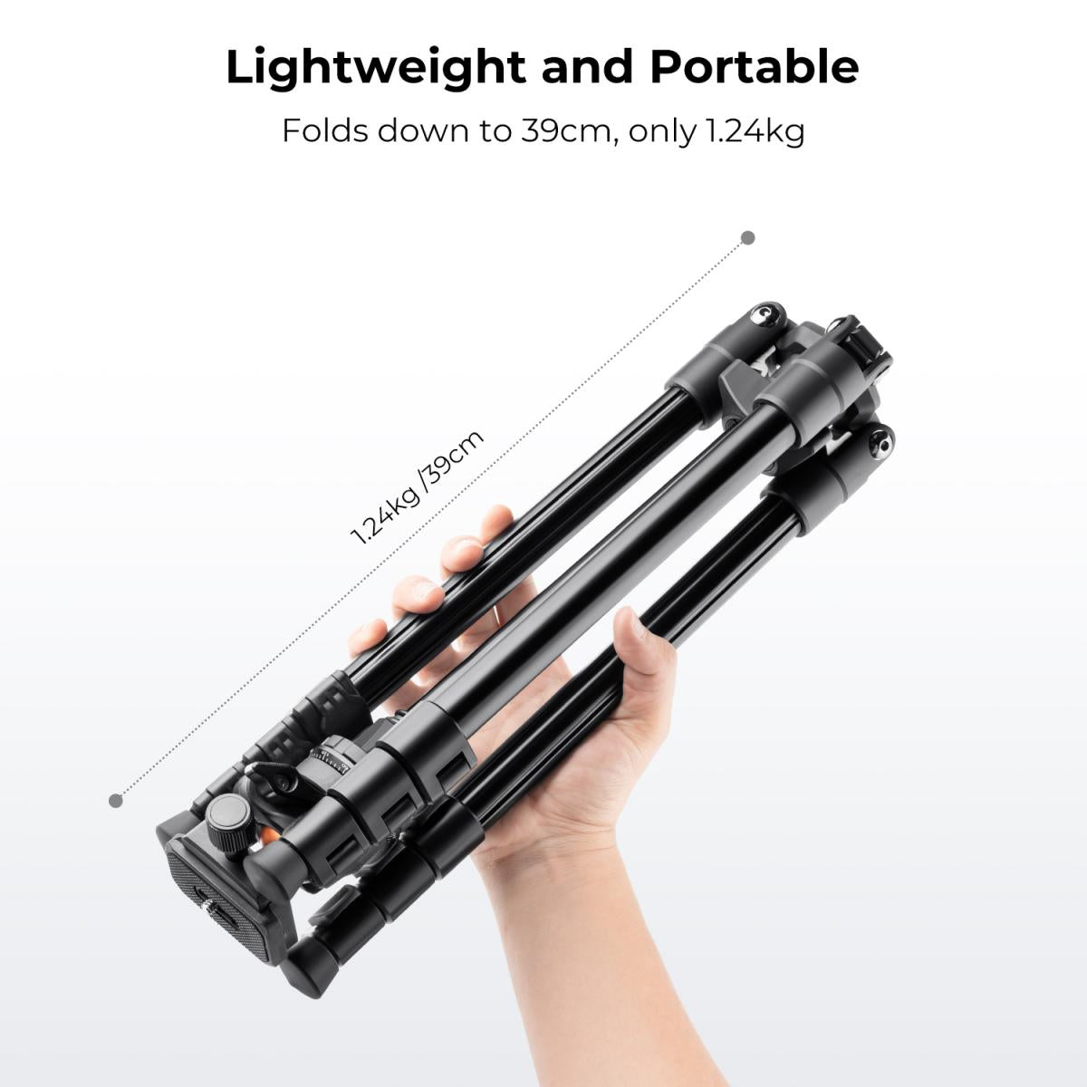 K&F Concept K234A0 64-Inch Aluminum Travel Tripod with BH-28L Ball Head – view 3
