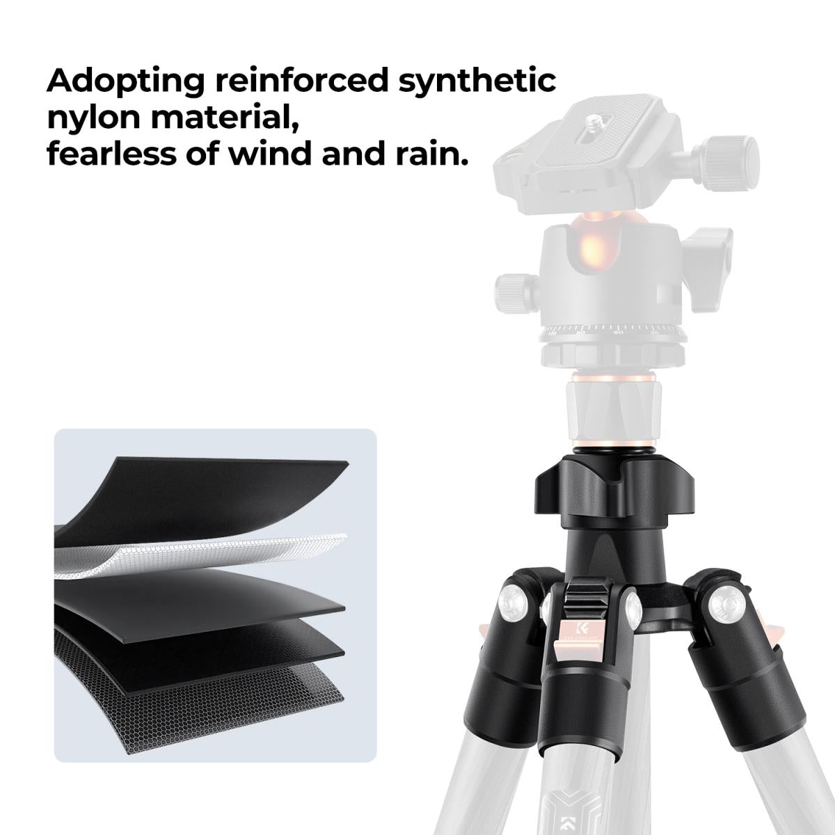 K&F Concept K254C2 64-Inch Carbon Fiber Travel Tripod with BH-36 Metal Ball Head – view 4