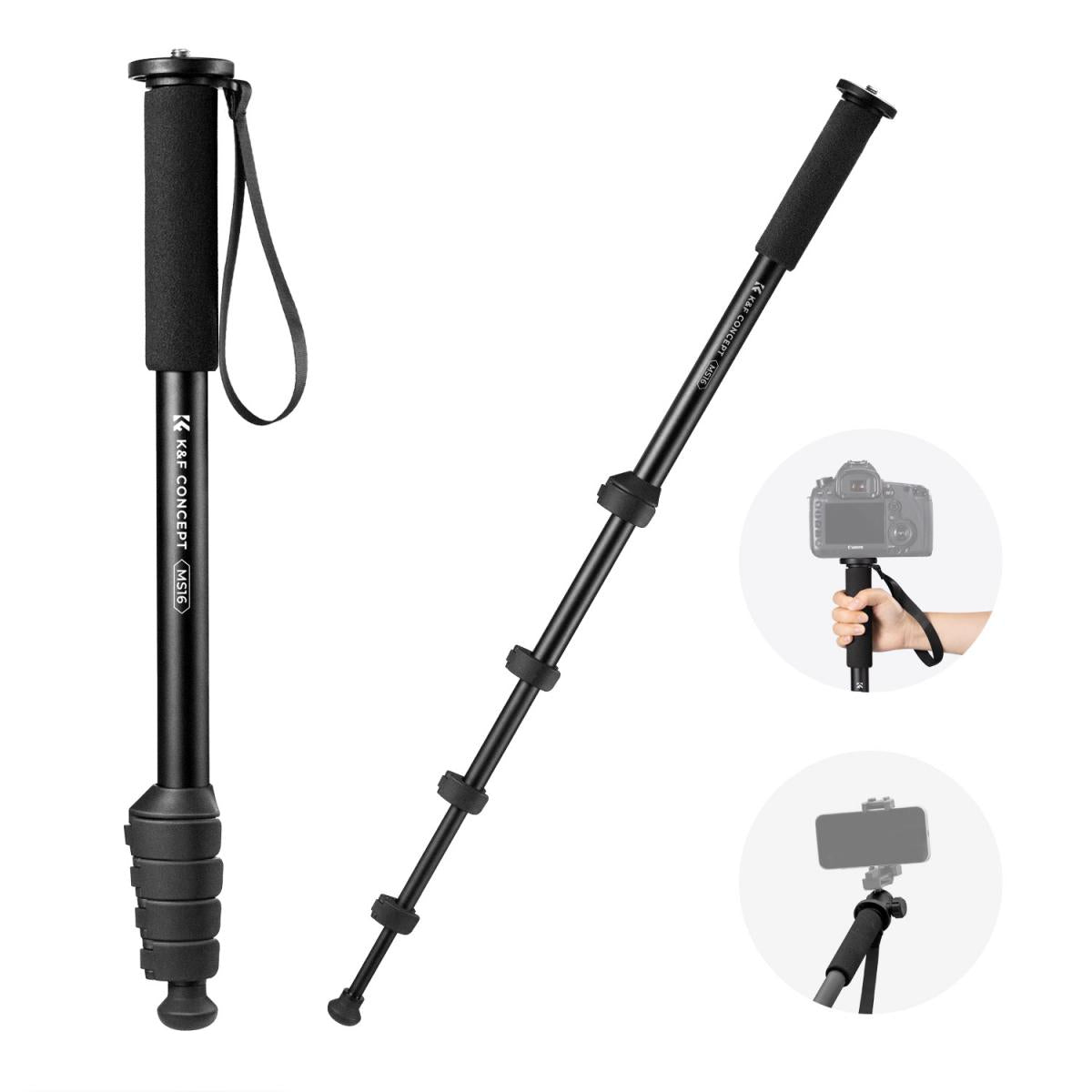 K&F Concept MS16 63-Inch Aluminum Camera Monopod