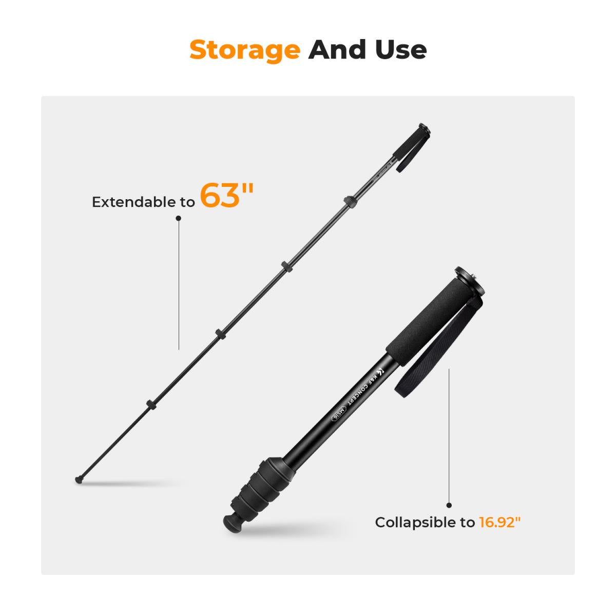 K&F Concept MS16 63-Inch Aluminum Camera Monopod – view 3