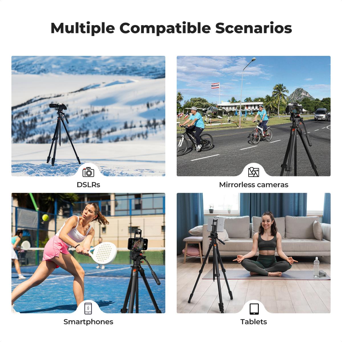 K&F Concept A305A3 73-Inch Aluminum Travel Video Tripod with Fluid Head – view 7