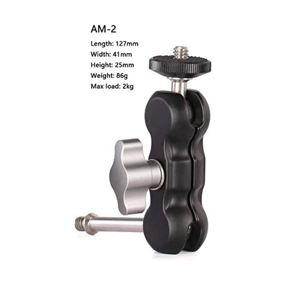Leofoto AM-2 Multi-Purpose Tripod Accessory Mount for professional video equipment and photography gear, supporting 2kg.