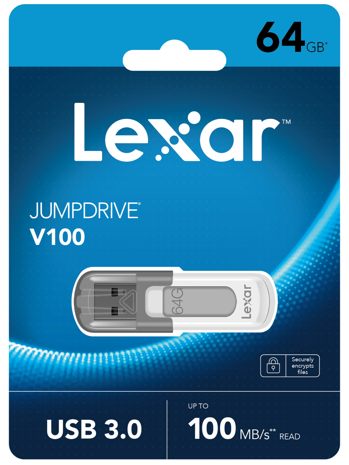 Lexar 64GB JumpDrive® V100 USB 3.0 flash drive