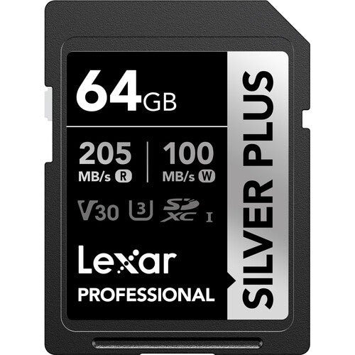 Lexar 64GB Professional SILVER PLUS SDXC™ UHS-I cards