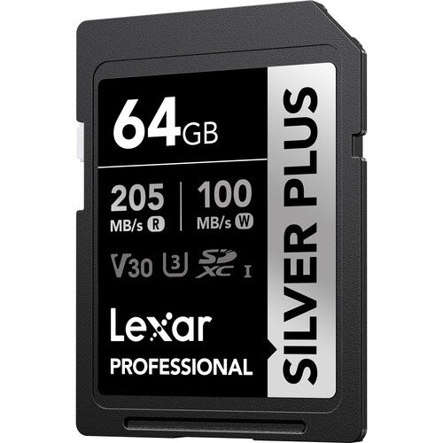 Lexar 64GB Professional SILVER PLUS SDXC™ UHS-I cards