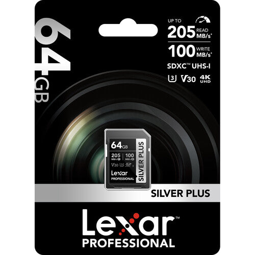 Lexar 64GB Professional SILVER PLUS SDXC™ UHS-I cards