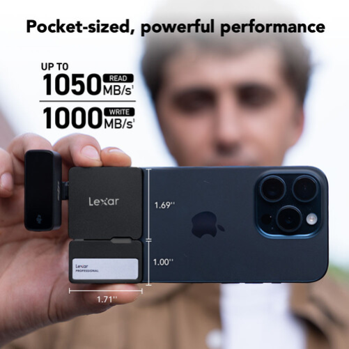 Lexar 2TB Professional Go USB 3.2 Gen 2 Portable SSD (SL400) - Black