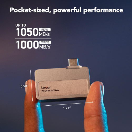 Lexar 2TB Professional Go USB 3.2 Gen 2 Portable SSD (SL400) - Silver