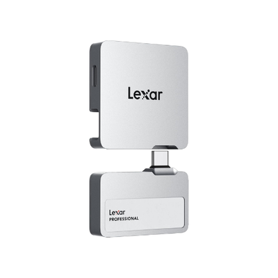 Lexar 2TB Professional Go USB 3.2 Gen 2 Portable SSD with Hub (SL400) - Silver