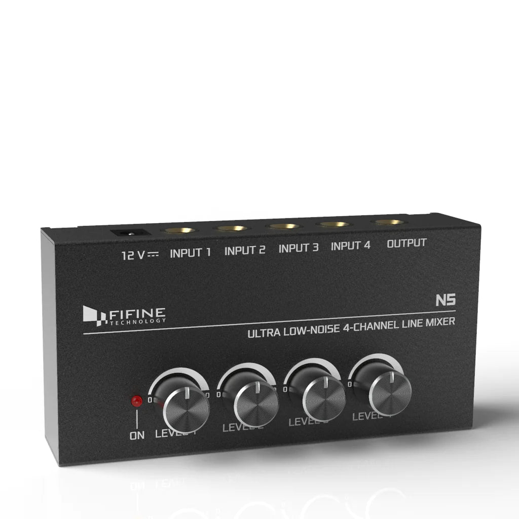 FIFINE N5 ULTRA LOW-NOISE 4-CHANNEL LINE MIXER