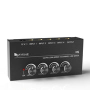 FIFINE N5 ULTRA LOW-NOISE 4-CHANNEL LINE MIXER