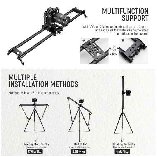 NEEWER CS120cm Carbon Fiber Camera Slider