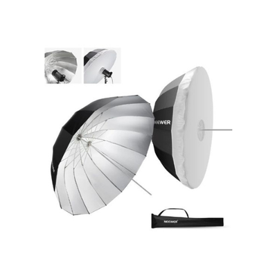 NEEWER 65"/165cm Parabolic Silver Reflective Umbrella With Diffuser