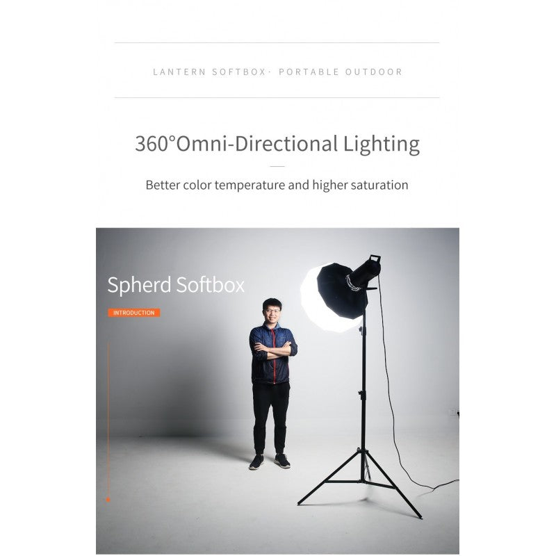 NiceFoto 50 cm Collapsible Sphere Softbox Paper Lantern Ball Shape Globe Diffuser w/Bowens Mount for Studio Flash Strobe