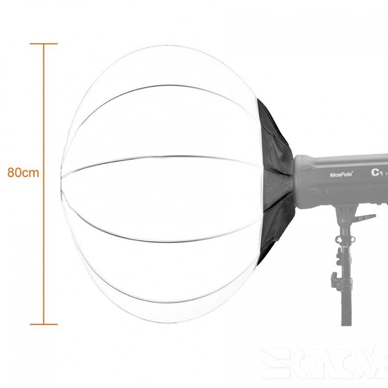 NiceFoto 80 cm Collapsible Sphere Softbox Paper Lantern Ball Shape Globe Diffuser w/Bowens Mount for Studio Flash Strobe