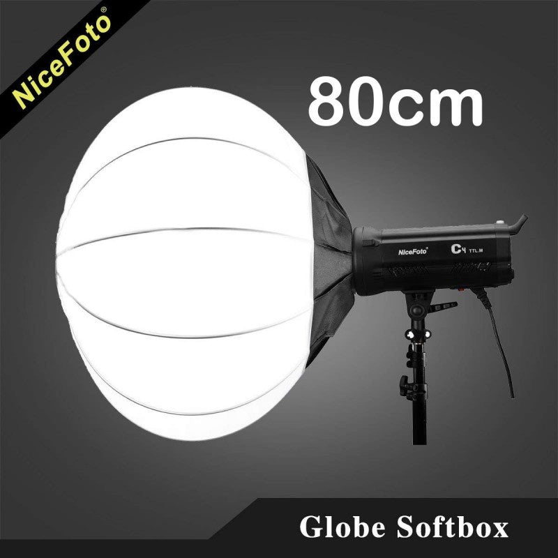 NiceFoto 80 cm Collapsible Sphere Softbox Paper Lantern Ball Shape Globe Diffuser w/Bowens Mount for Studio Flash Strobe