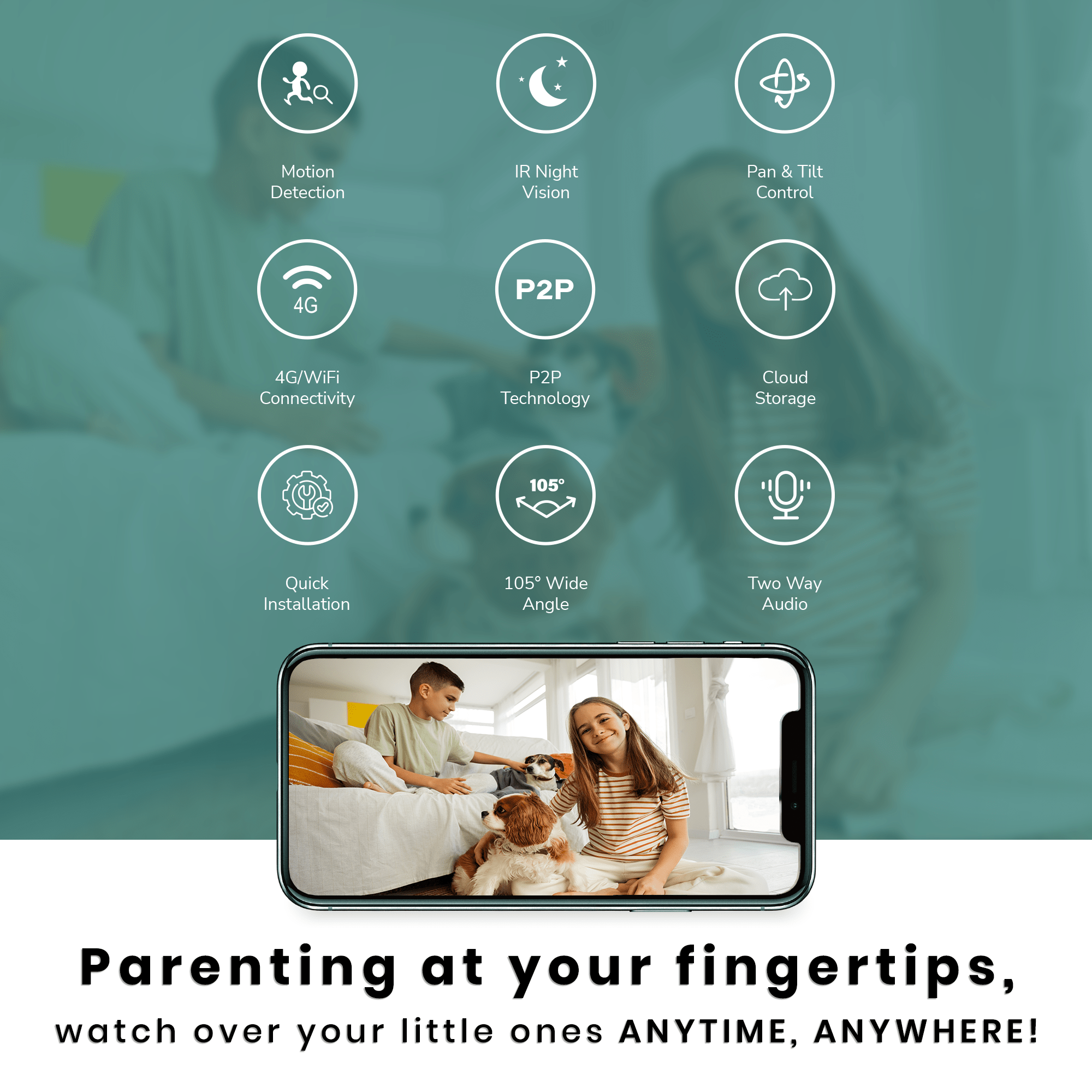 Promage Connect Indoor PTZ 3MP WIFI Camera PC-I232-WL