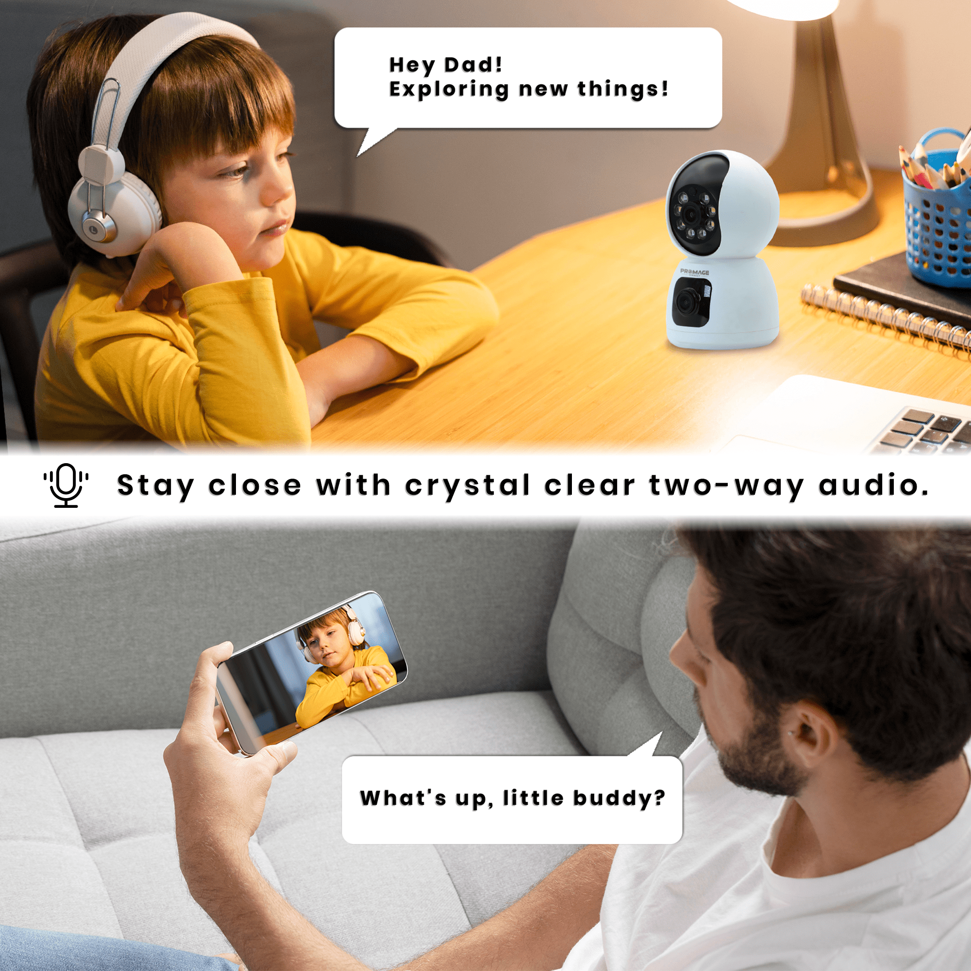 Promage Connect 3 MP Full HD Smart WIFI Indoor Dual Lens Camera PC-I422-W
