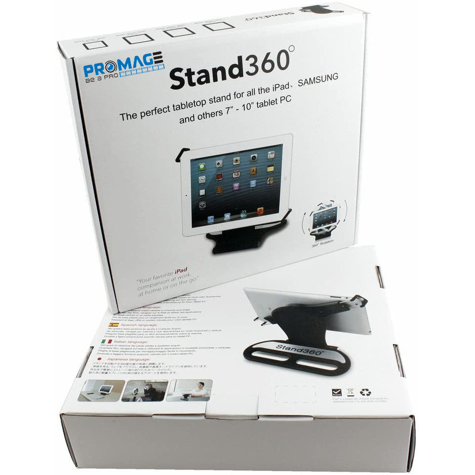 Promage 360 Swivel Rotating Stand Holder Tabletop Stand with Collapsible Base for All iPad Series