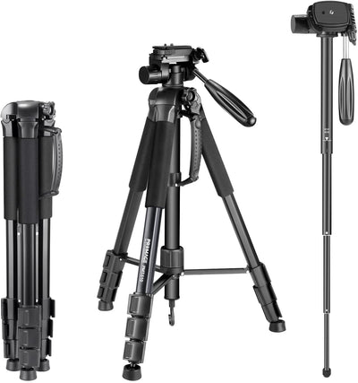 Promage PMT-510 Portable 70 inch/177 centimeters Aluminium Alloy Camera Tripod + Monopod with 3-Way Swivel Pan Head and Bag