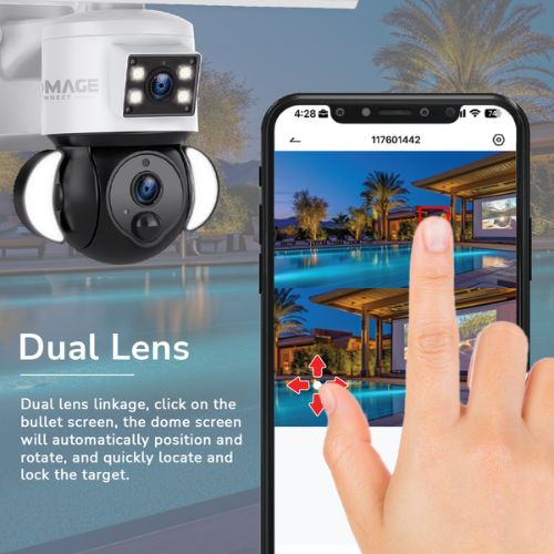 PROMAGE Connect Dual Lens Solar Powered PTZ Camera (PC-S533-4G)
