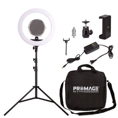 Promage 18 Inch Ring Light LED With Stepless Dimming, 180 Degree Rotating &amp; USB Interface