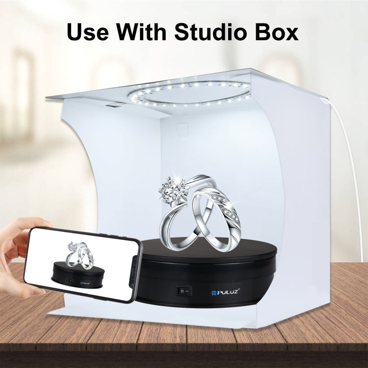 PULUZ 15CM USB ELECTRIC ROTATING TURNTABLE DISPLAY STAND VIDEO SHOOTING PROPS TURNTABLE FOR PHOTOGRAPHY, LOAD 1-5KG BLACK PU3048B