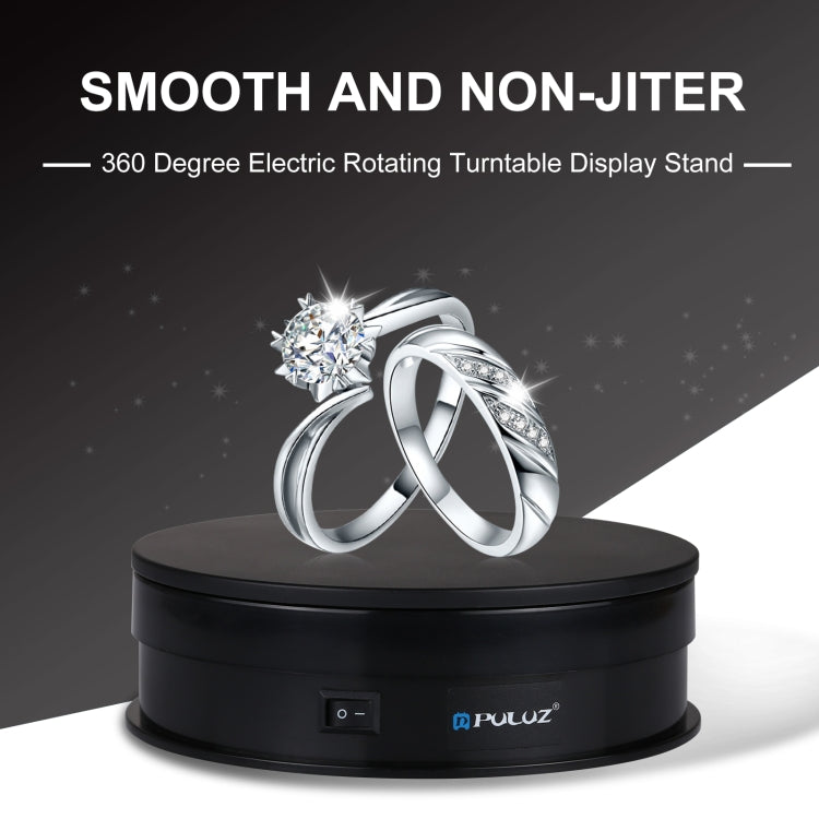 PULUZ 15CM USB ELECTRIC ROTATING TURNTABLE DISPLAY STAND VIDEO SHOOTING PROPS TURNTABLE FOR PHOTOGRAPHY, LOAD 1-5KG BLACK PU3048B