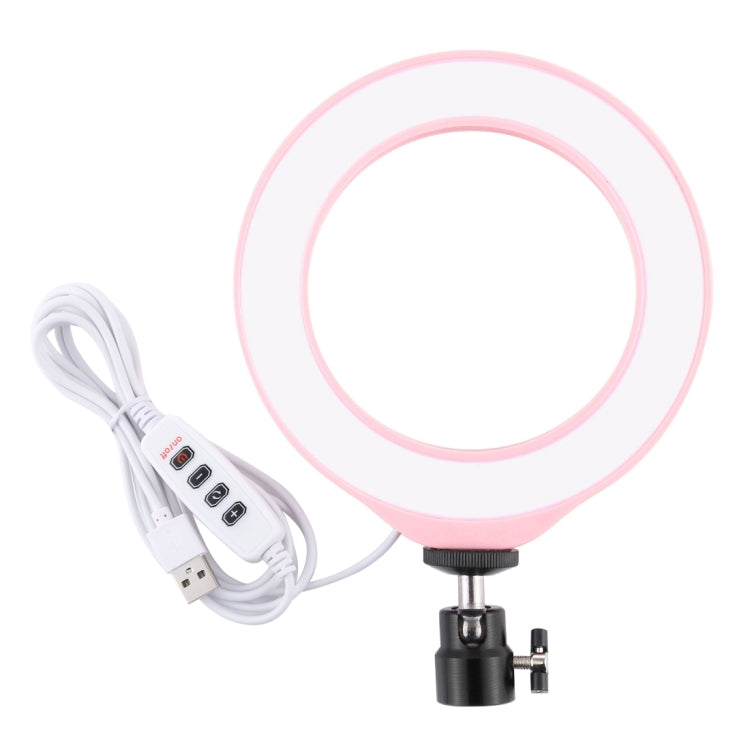 PULUZ 6.2 INCH 16CM USB 3 MODES DIMMABLE LED RING VLOGGING PHOTOGRAPHY VIDEO LIGHTS WITH TRIPOD BALL HEAD(PINK) PU378F