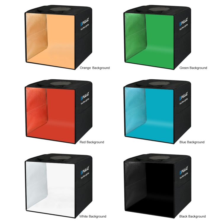 PULUZ 30CM FOLDING HIGH 97 CRI RING LIGHT PHOTO LIGHTING STUDIO SHOOTING TENT BOX KIT WITH 6 COLORS BACKDROPS BLACK PU5032B