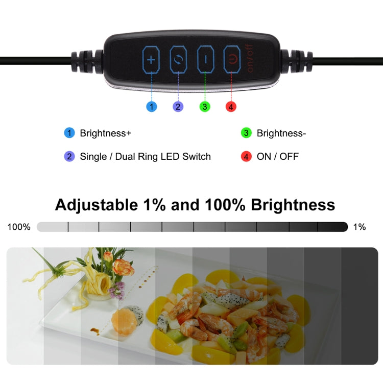 PULUZ 30CM FOLDING HIGH 97 CRI RING LIGHT PHOTO LIGHTING STUDIO SHOOTING TENT BOX KIT WITH 6 COLORS BACKDROPS BLACK PU5032B