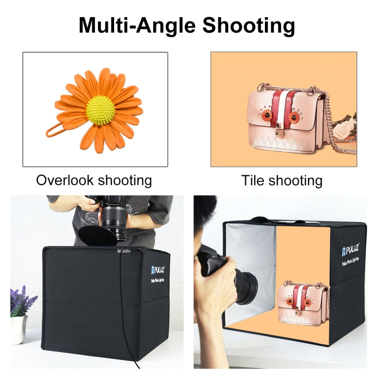PULUZ 30CM FOLDING HIGH 97 CRI RING LIGHT PHOTO LIGHTING STUDIO SHOOTING TENT BOX KIT WITH 6 COLORS BACKDROPS BLACK PU5032B