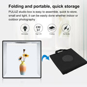 PULUZ 30CM FOLDING HIGH 97 CRI RING LIGHT PHOTO LIGHTING STUDIO SHOOTING TENT BOX KIT WITH 6 COLORS BACKDROPS BLACK PU5032B